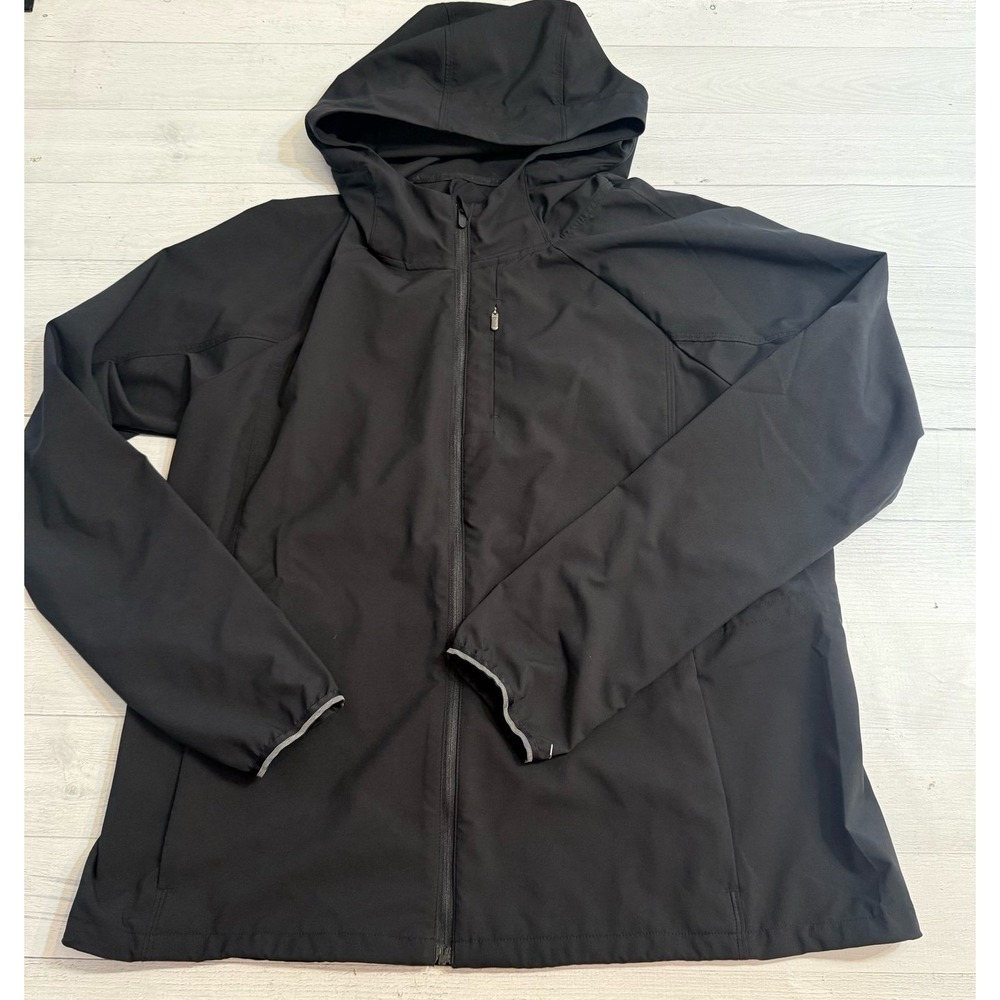Athleta‎ women's black zip up hooded jacket large